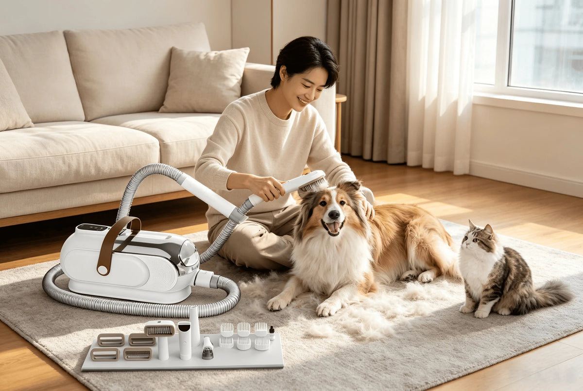 Pet Grooming Vacuum Kit Low Noise Pet Hair Vacuum Cleaner with Electric for Dogs Cats