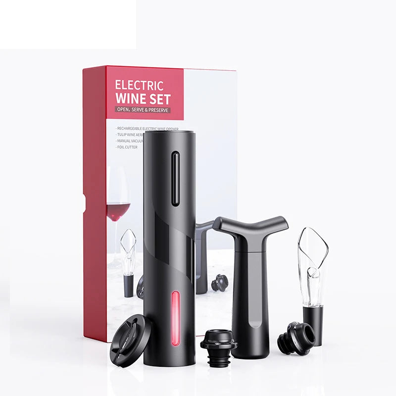 Rechargeable Electric Wine Opener + Vacuum Wine Pump 2 in 1 Design Luxury Wine Gift Kit