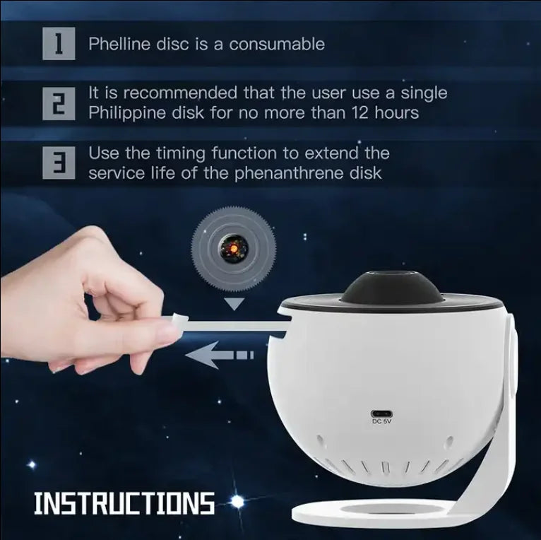 12 in 1 Planetarium Galaxy Star Projector Rotating Nebula Projector Lamp Timed Starry