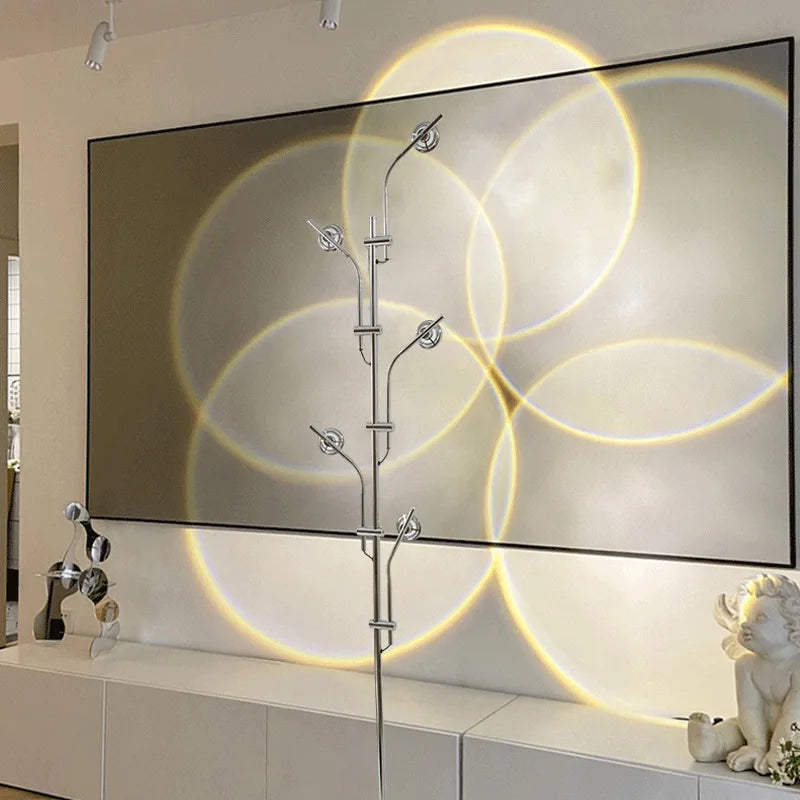5-Lights 7-Colors 360° Rotate Sunset Projection Floor Lamp Rainbow Background Romantic