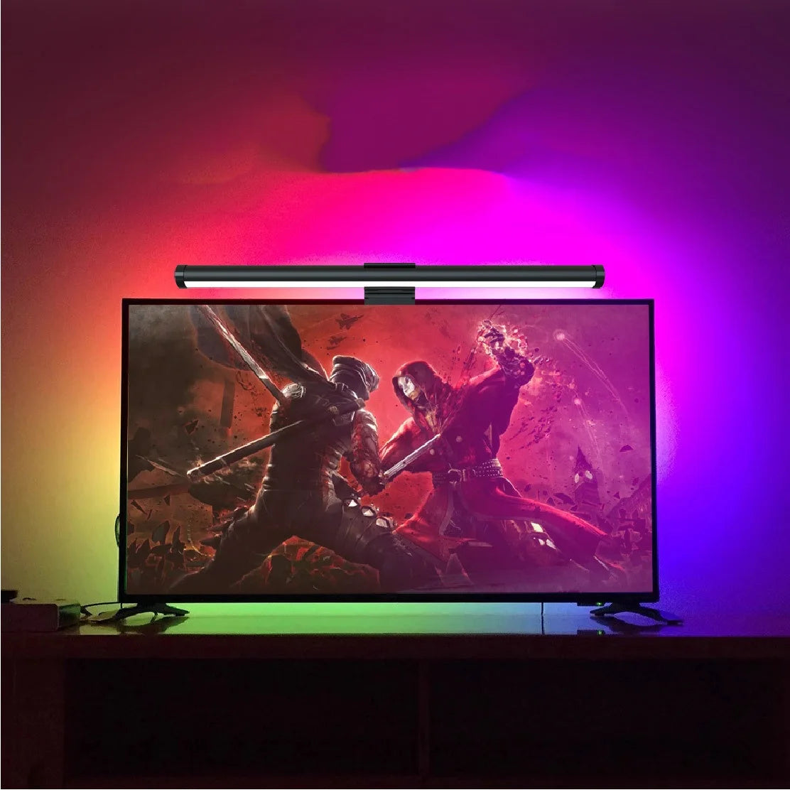 Beautiful RGB Monitor Light Bar, LED Dual Light Source Adjustable Cool Mix Warm Light