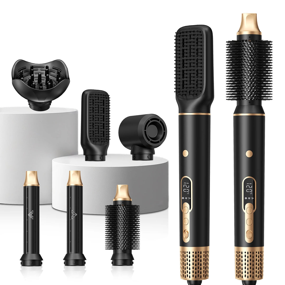 6 in 1 Air Styler Dual Voltage High Speed Blow Dryer Professional Ionic Hot Air Brush One