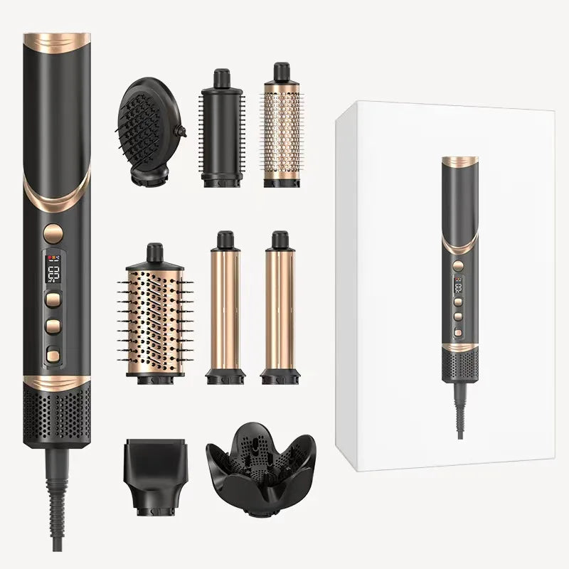 8 In1 Professional 1400W Ionic Hair Dryer Brush Comb Auto Wrap Straightening & Drying One