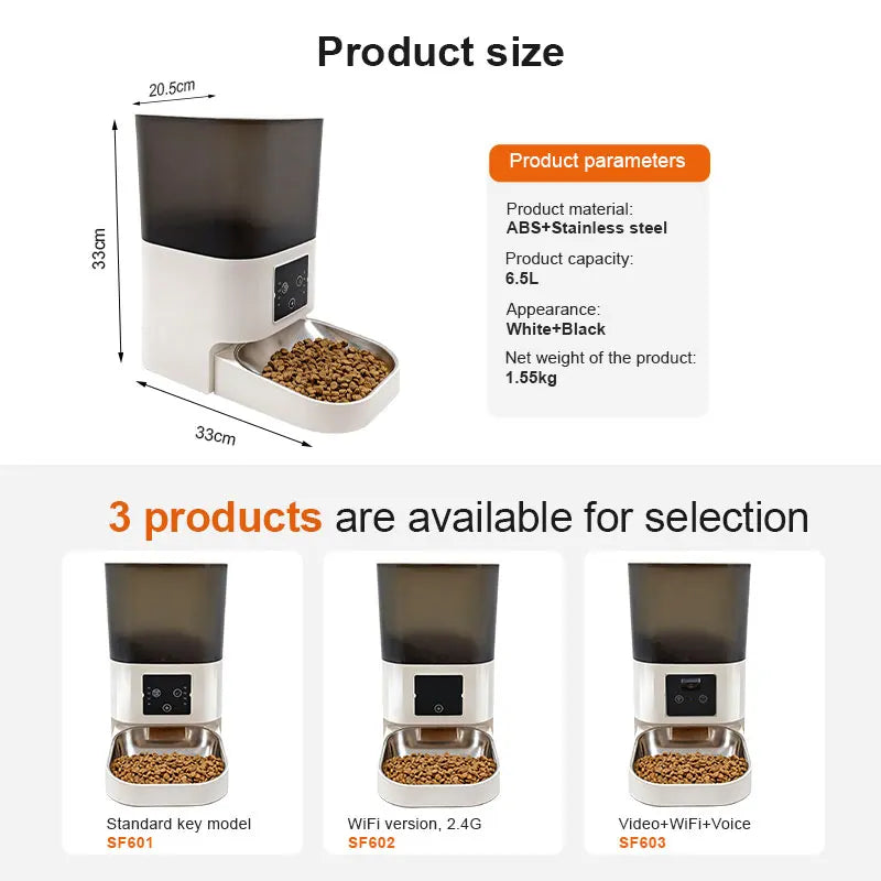 Programmable Automatic Pet Food Dispenser 6L Smart Cat Feeding Machine Pet Feeder