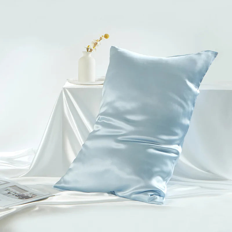 Double-Sided Satin Weave 100% Mulberry Silk Zippered Pillowcase 19 Momme for Bed Pillows