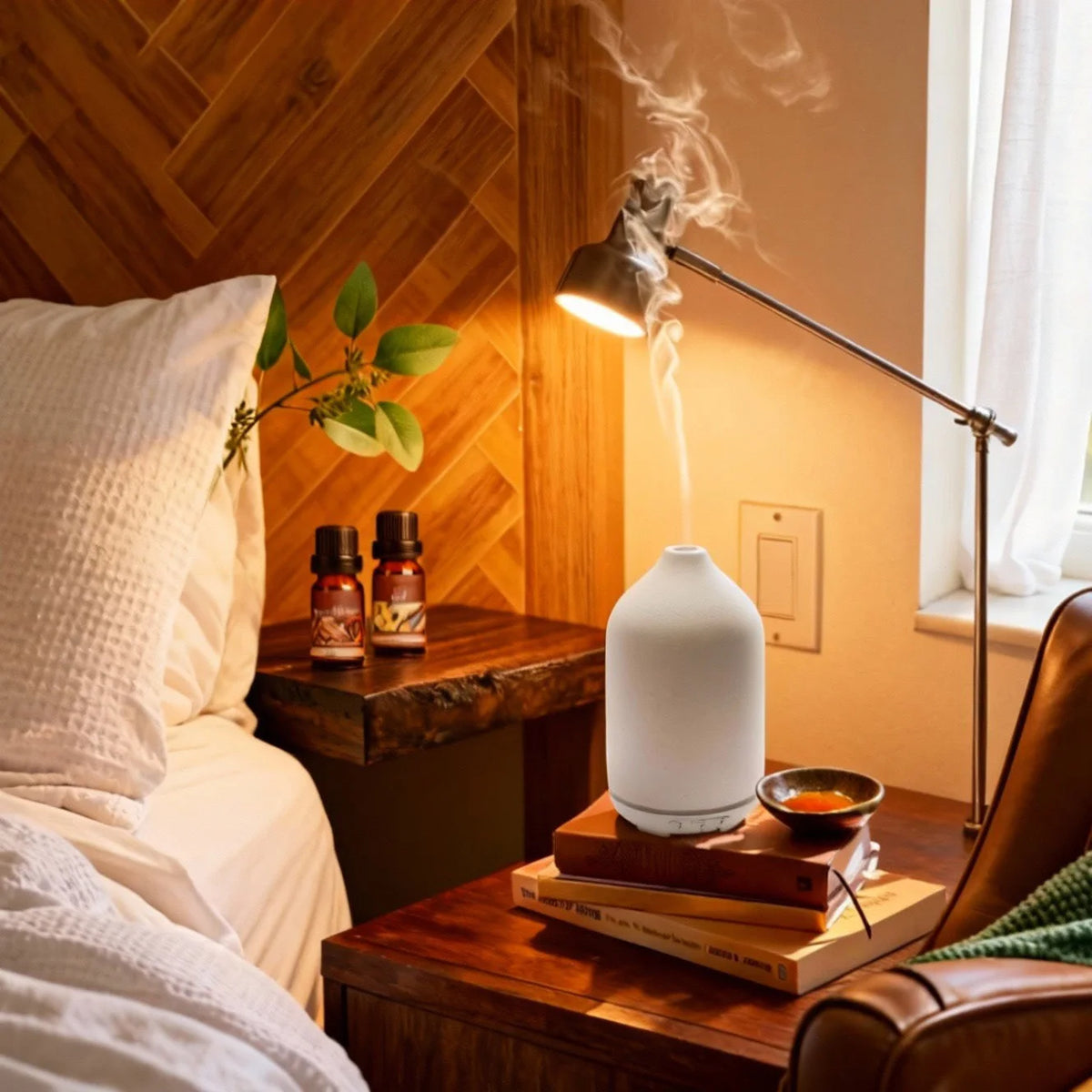 Ceramic and Stone Essential Oil Diffuser, Ultrasonic Aromatherapy Diffusers