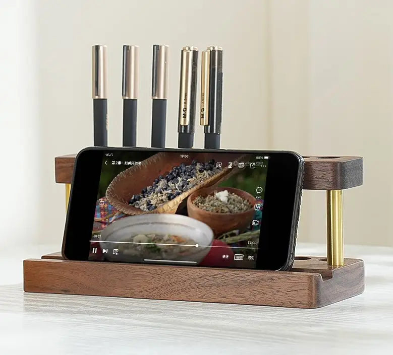 Solid Wood Painted Pen Rack Desk Organizer Multi Pen Stand Modern Fountain Pen Holder
