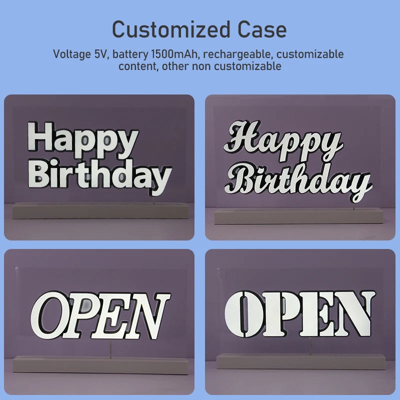 Led Neon Sign Name Happy Birthday Acrylic Will You Marry Me Neon Signs Led Light