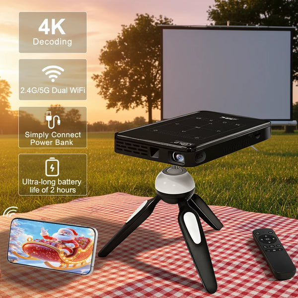 Direct P09 Pocket DLP Projector 100 ANSI Battery5000mAh Android 14 Portable Projector