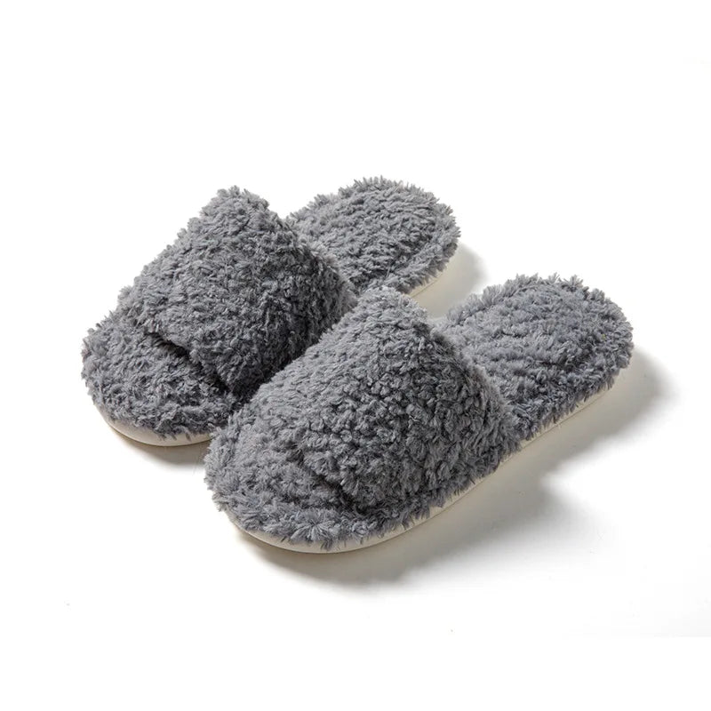 Custom Design House Indoor Warm Comfortable Cute Female Slippers Fur Bedroom Cloud Slides