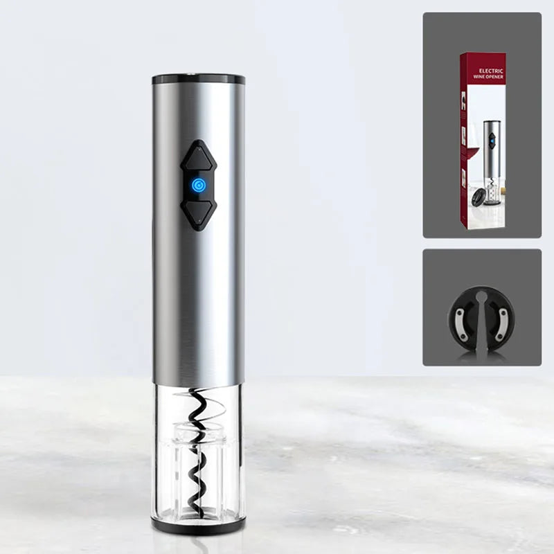 Electric Wine Bottle Opener Automatic Corkscrew with Foil Cutter Stainless Steel Gift