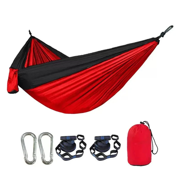 Portable Lightweight Single Wide Polyester Fabric Hammock Swing Camping Bed Durable