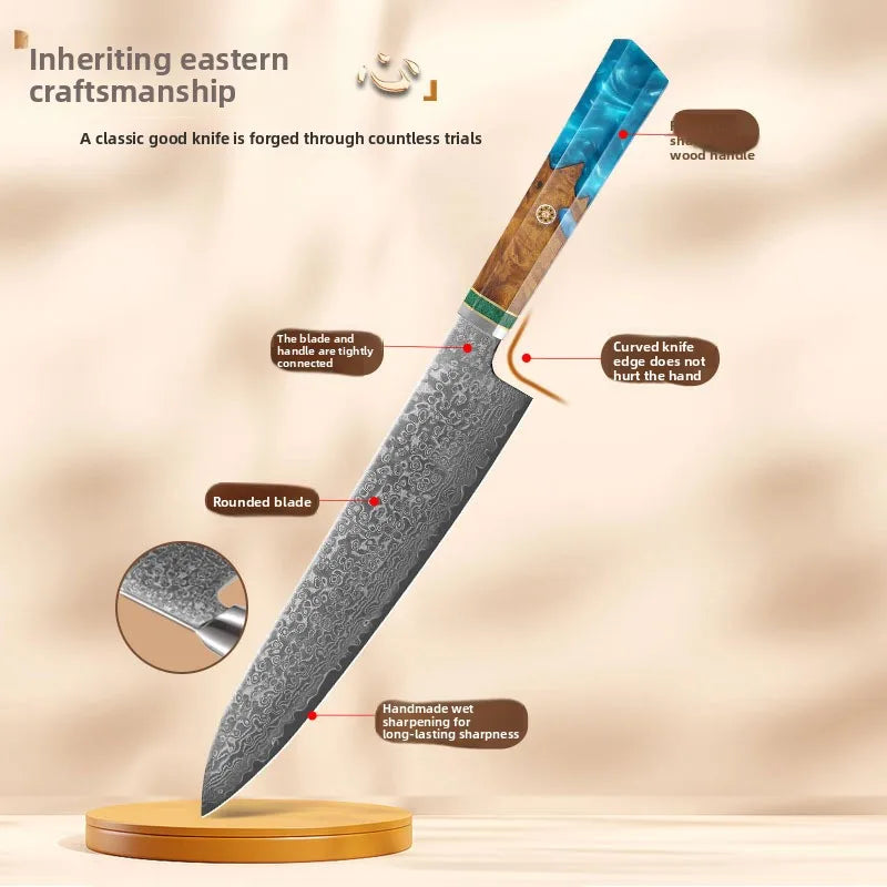 Professional Damascuse Knife Set Hand-Forged Kitchen Knife Set 67-Layer Laser-Cut