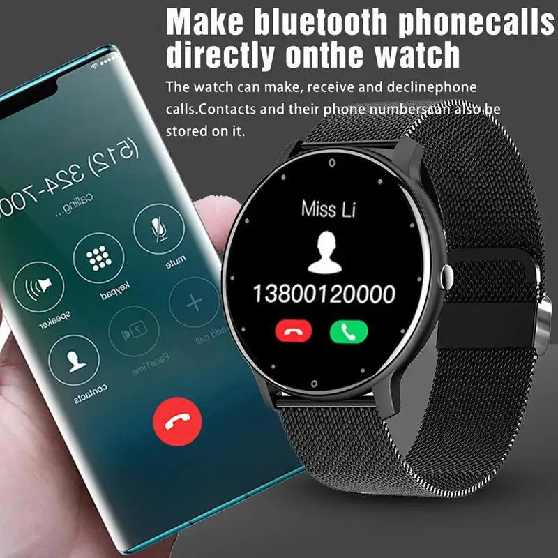 Waterproof Smart Watch with Heart Rate Tracking, Mesh, Steel or Silicone Band