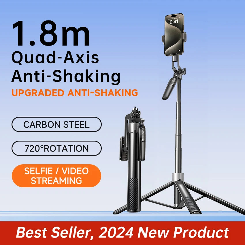 Stylish Multi-Function Wireless Mini Selfie Stick With Magnetic Tripod Foldable