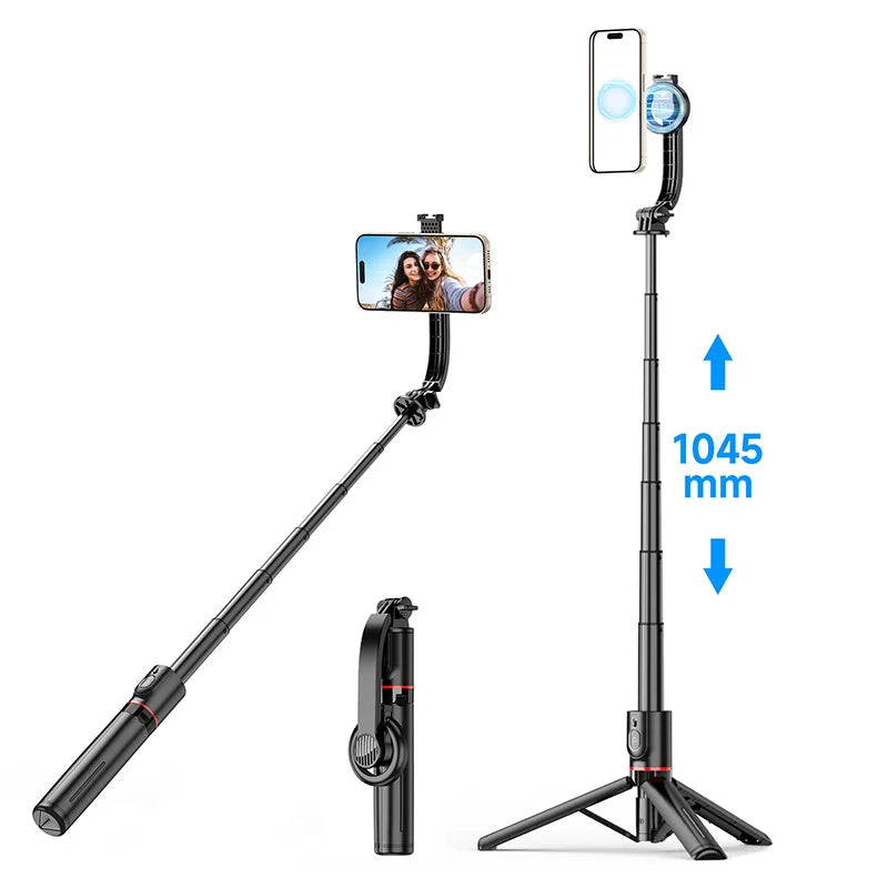 L20 BT Mini Telescopic Selfie Stick for iPhone Foldable Tripod with Fill Light & Magnetic