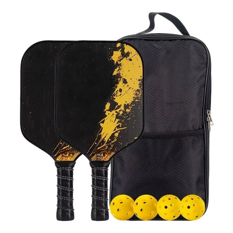 Pickleball Paddle Set Edgeless Carbon Fiber T700 16mm Honeycomb Core 40-Hole Durable