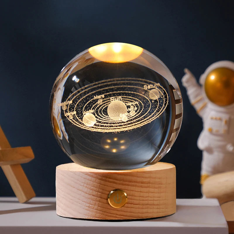Luminous Crystal Ball Star Touch Rechargeable Nightlight Ornaments Birthday Gift Girls