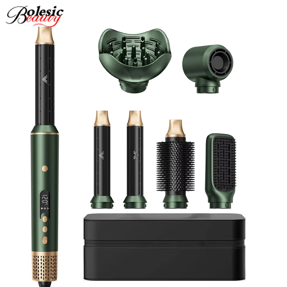 6 in 1 Air Styler Dual Voltage High Speed Blow Dryer Professional Ionic Hot Air Brush One