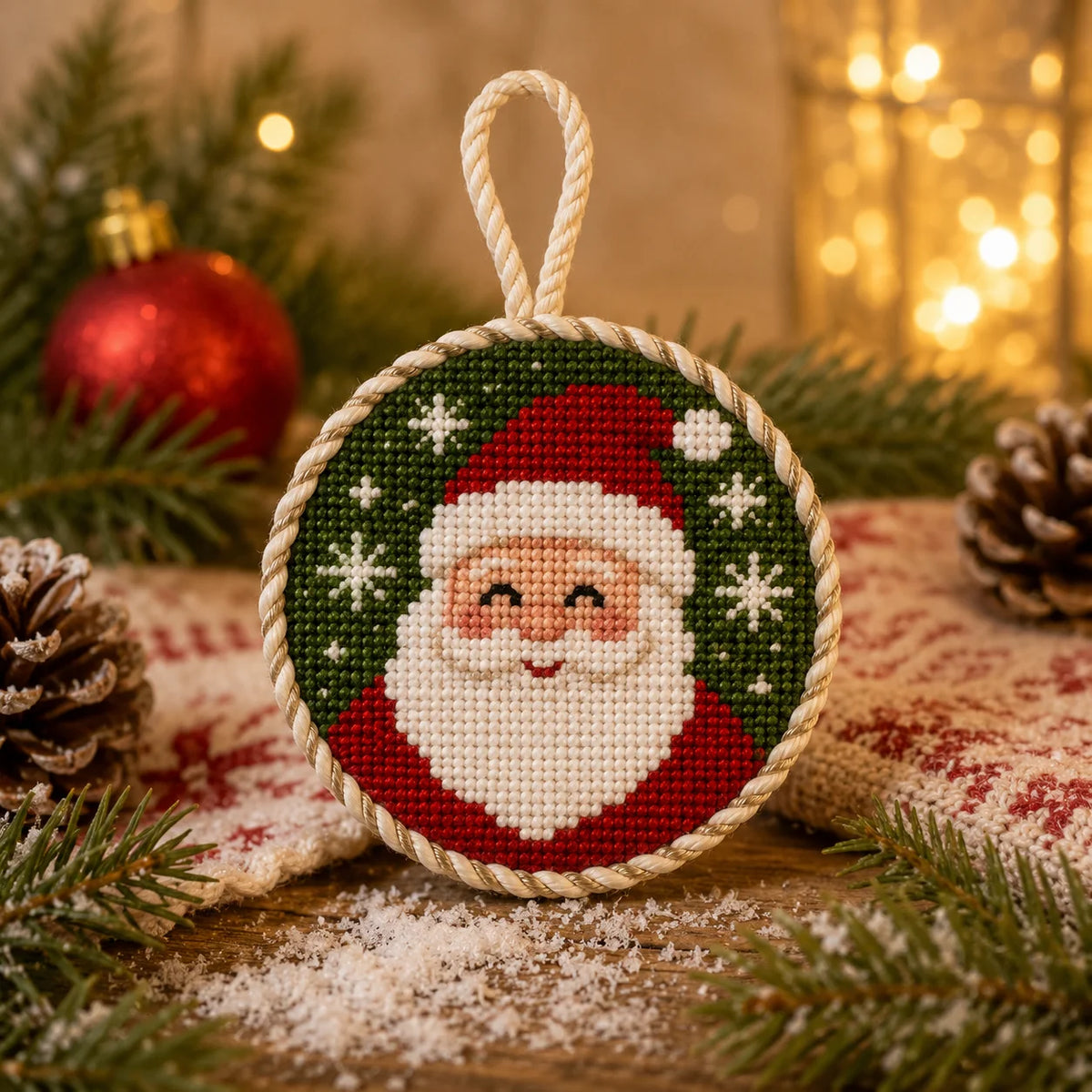 Customizable Decoration Fashionable Embroidered Christmas Tree Needlepoint Ornament