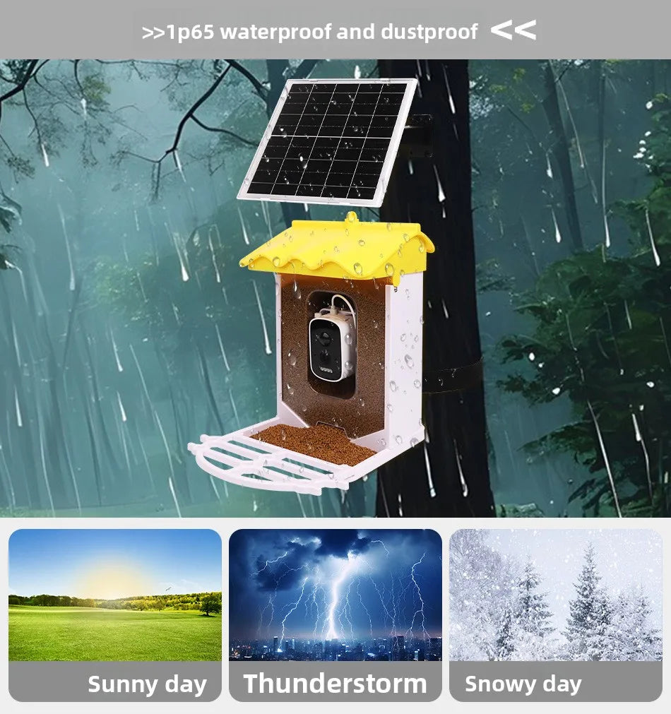 MQ Intelligent Bird Feeder with Live View Camera LCD Display ABS Material Waterproof