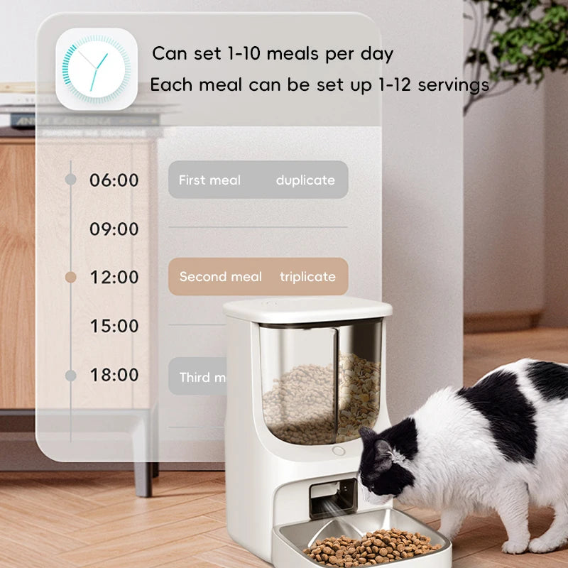 Smart WiFi Pet Feeder 5L for Dogs and Cats with Mobile App Remote Control