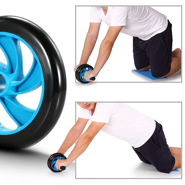5-in-1 AB Wheel Roller Kit with Push-UP Bar Hand Griper Jump Rope and Knee Pad