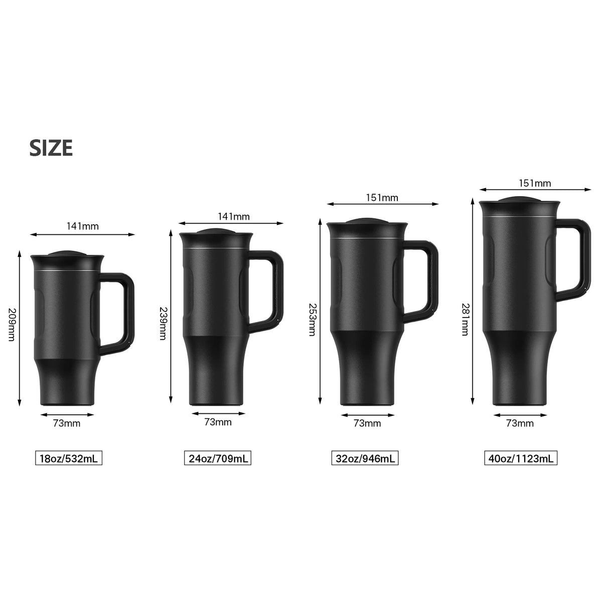 40oz Double Wall Vacuum Insulated Travel Mug Stainless Steel Tumbler Cup with Straw Lid