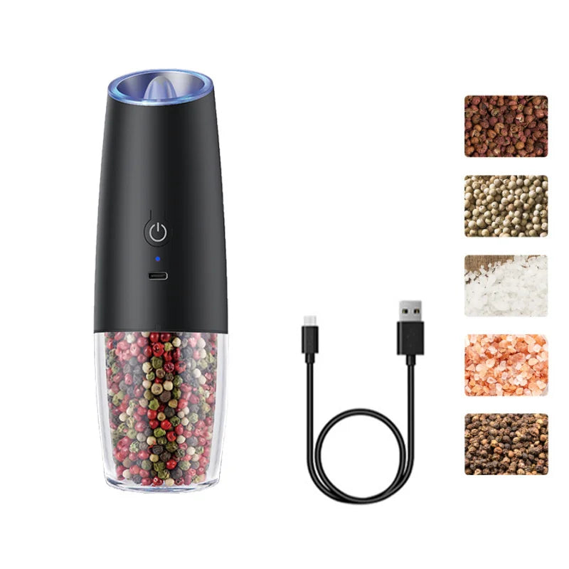 Gravity Electric Salt and Pepper Grinder Automatic Spice Mill with Adjustable Coarseness