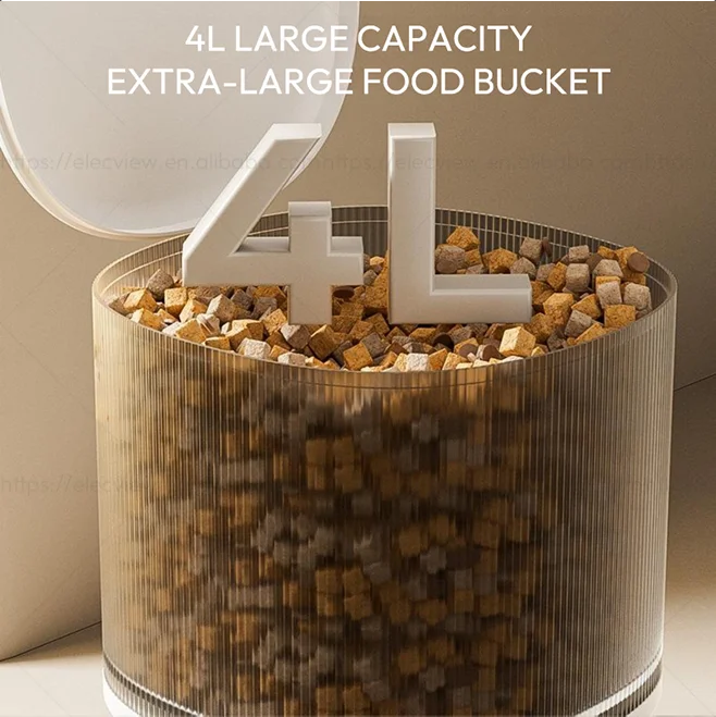 Elecpet Durable Automatic Pet Feeder for Cats Dogs Waterproof Stainless Steel Portable