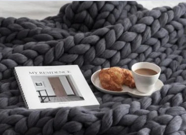 Hand Soft Fluffy Yarn Chunky Knit Weighted Blanket