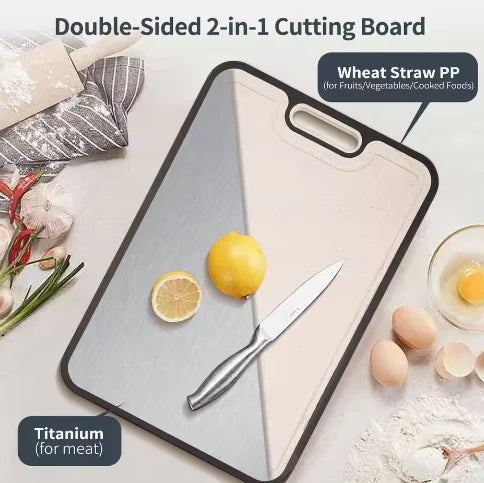 High-Quality Pure Titanium Cutting Board Double Sided Doubled Sided Titanium Cutting