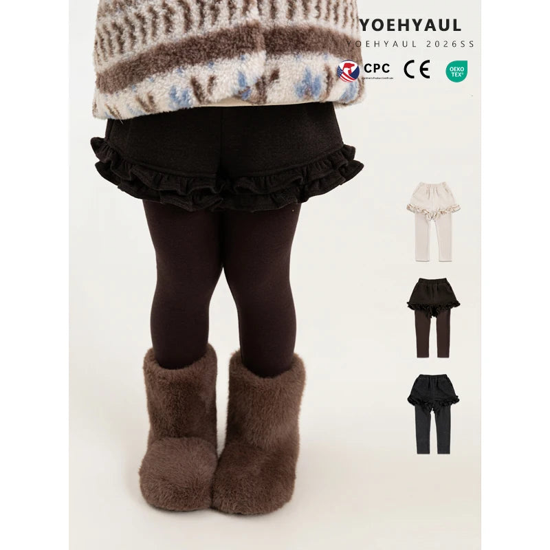 G64K2573 Winter Toddler Thick Fleece Lined Leggings Kids 10 Yr Old Girl 2-12T Kids Girl