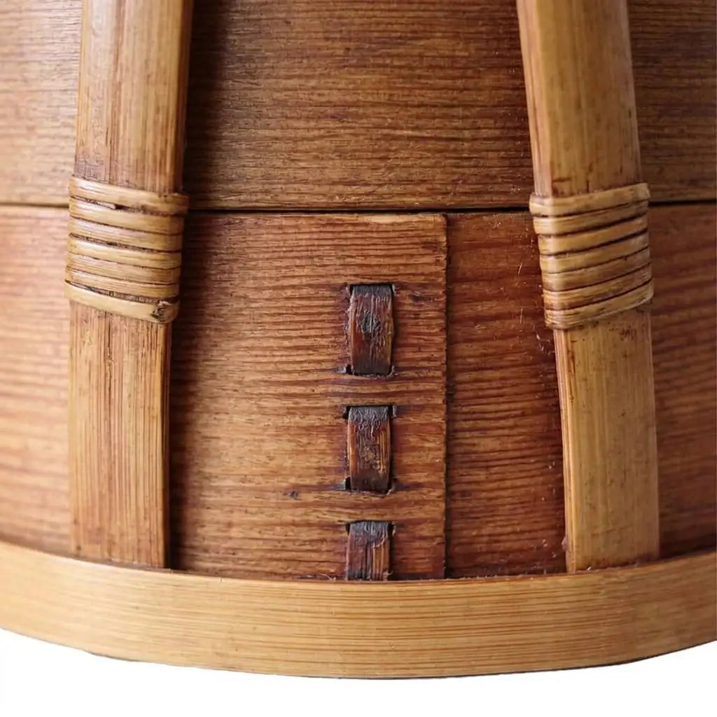 Japanese Wooden Bento Box Natural Cedar Lunch Container Stackable Handmade Traditional