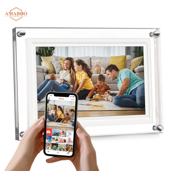 WiFi 10.1 Inch Smart Cloud Picture Frame With 1280x800 IPS Touch Screen Auto-Rotate Share