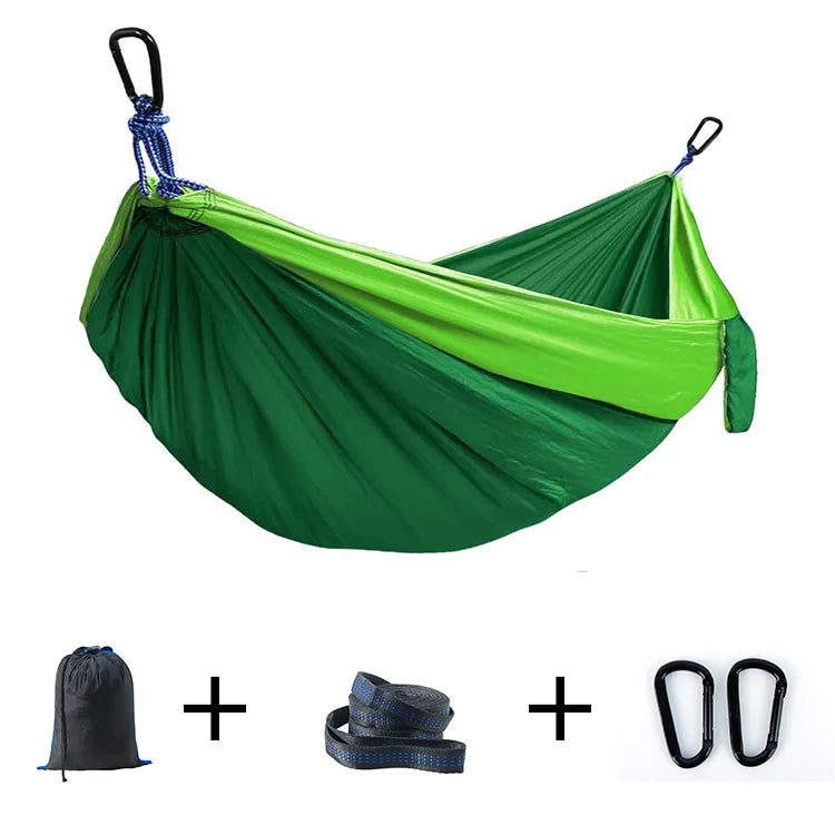 Nylon Camping Hiking Backpacking Travel Single & Double Parachute Camping Hammock 200kg