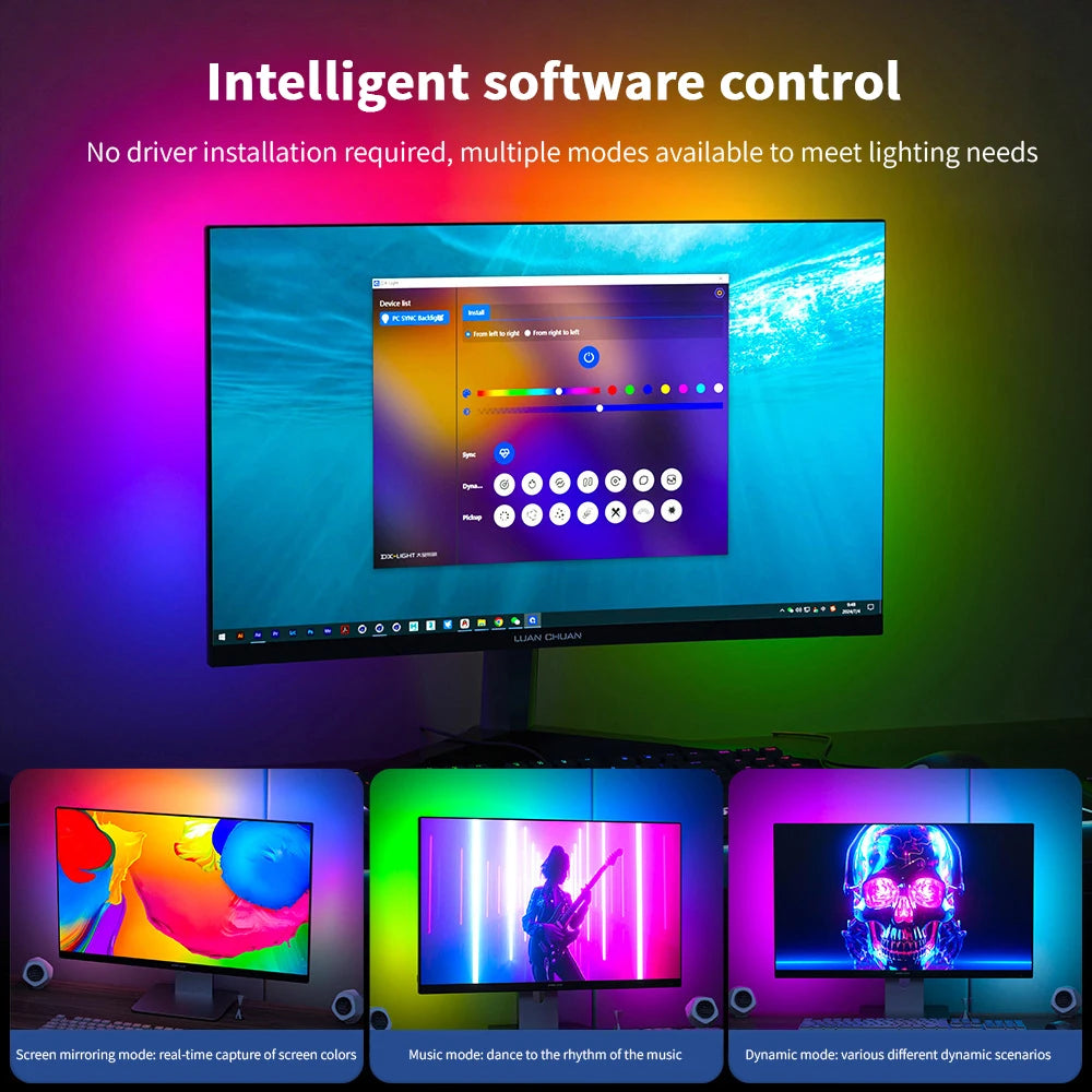 Smart Ambient TV PC Display Sync Computer Monitor Backlight LED Strip Light RGB Smart DIY