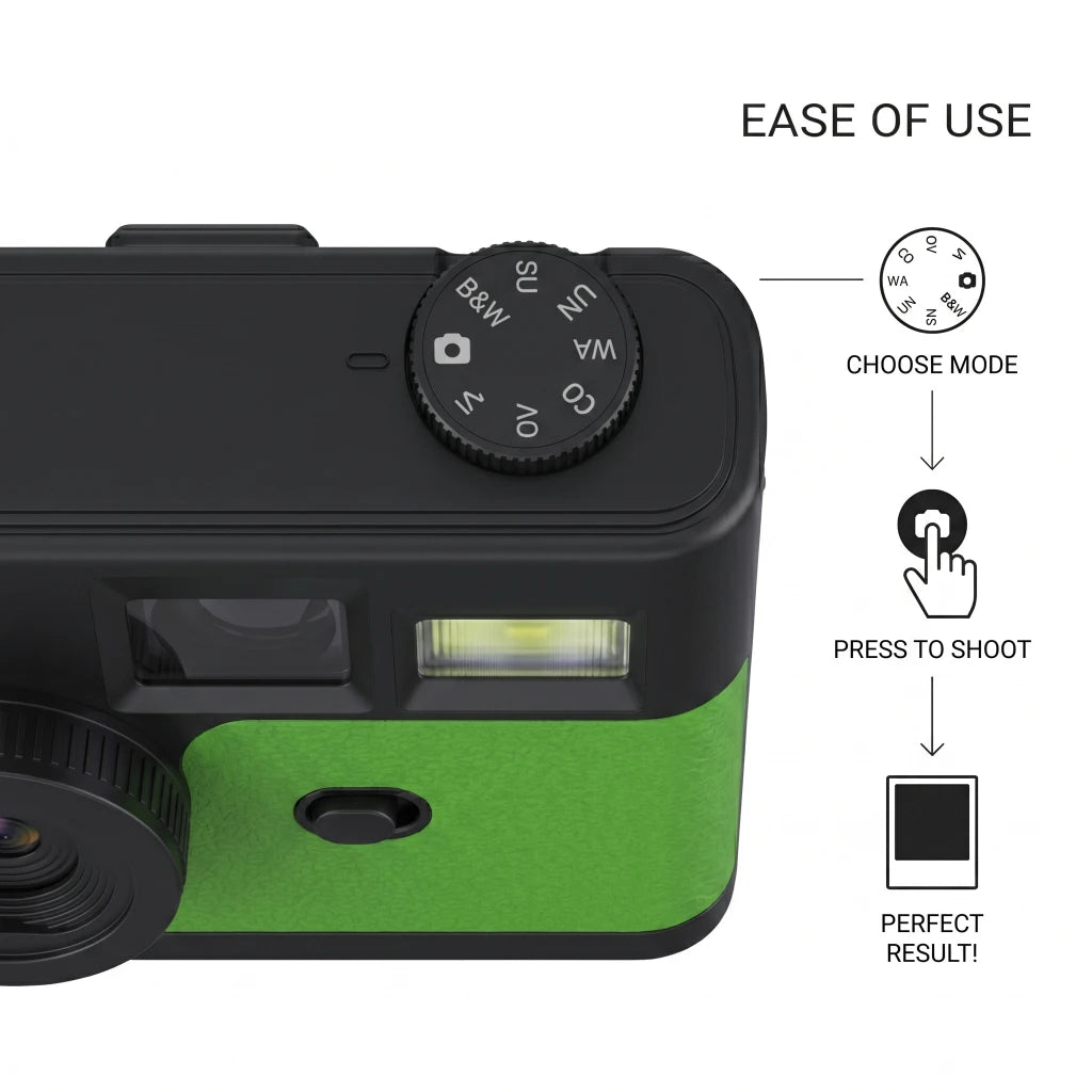 Vintage Style Point and Shoot Camera 13MP 1080P with Retro Filter ELS Anti Shake Screen