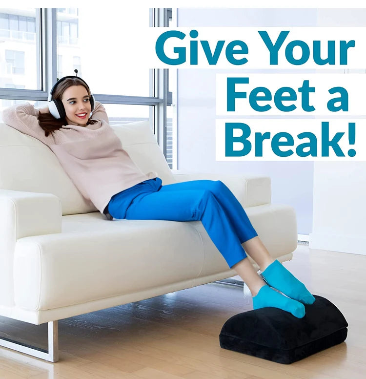 Anjuny Ergonomic Memory Foam Non- Cover Footrest Under Desk Office Leg Cushion Hotel Use