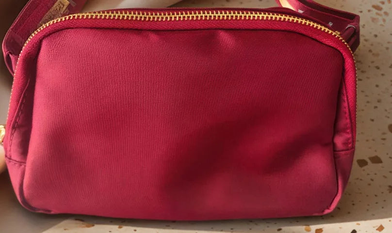 Women'S 1L Nylon Sling Bag Adjustable Waist Fanny Pack Hip Bag Yoga Sports Crossbody Bag