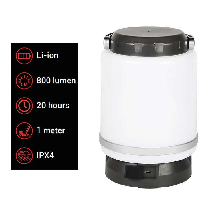 Portable USB Rechargeable LED Camping Lantern White Night Tent Light Emergency Outdoor