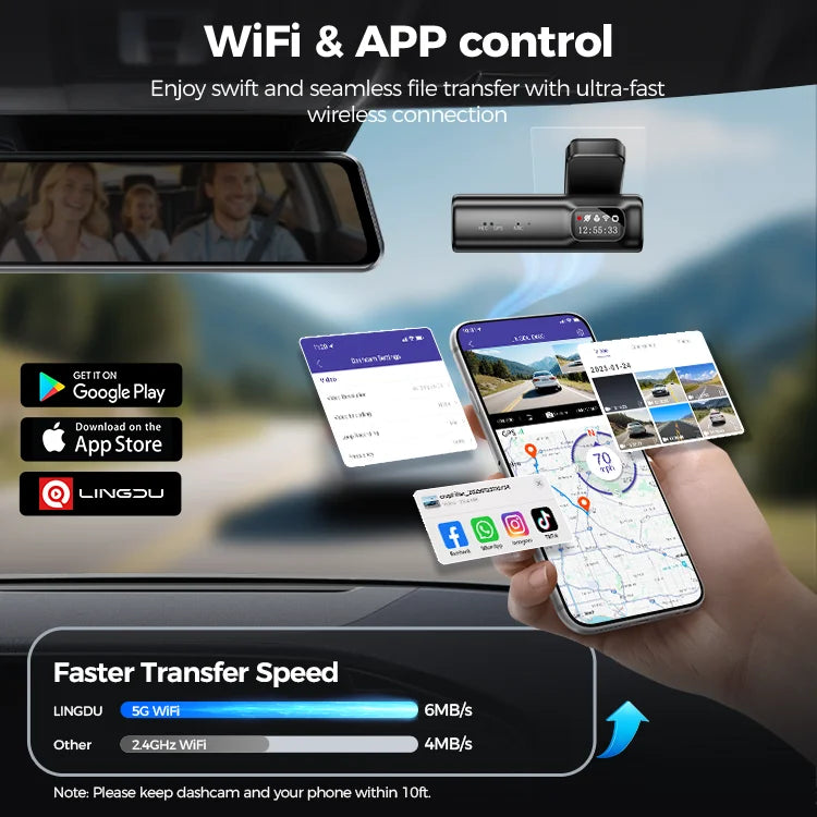 D600pro 4K HDR Car Camera Dash Cam 4K Built in GPS 5G WiFi ADAS EN Voice Control Dash Cam