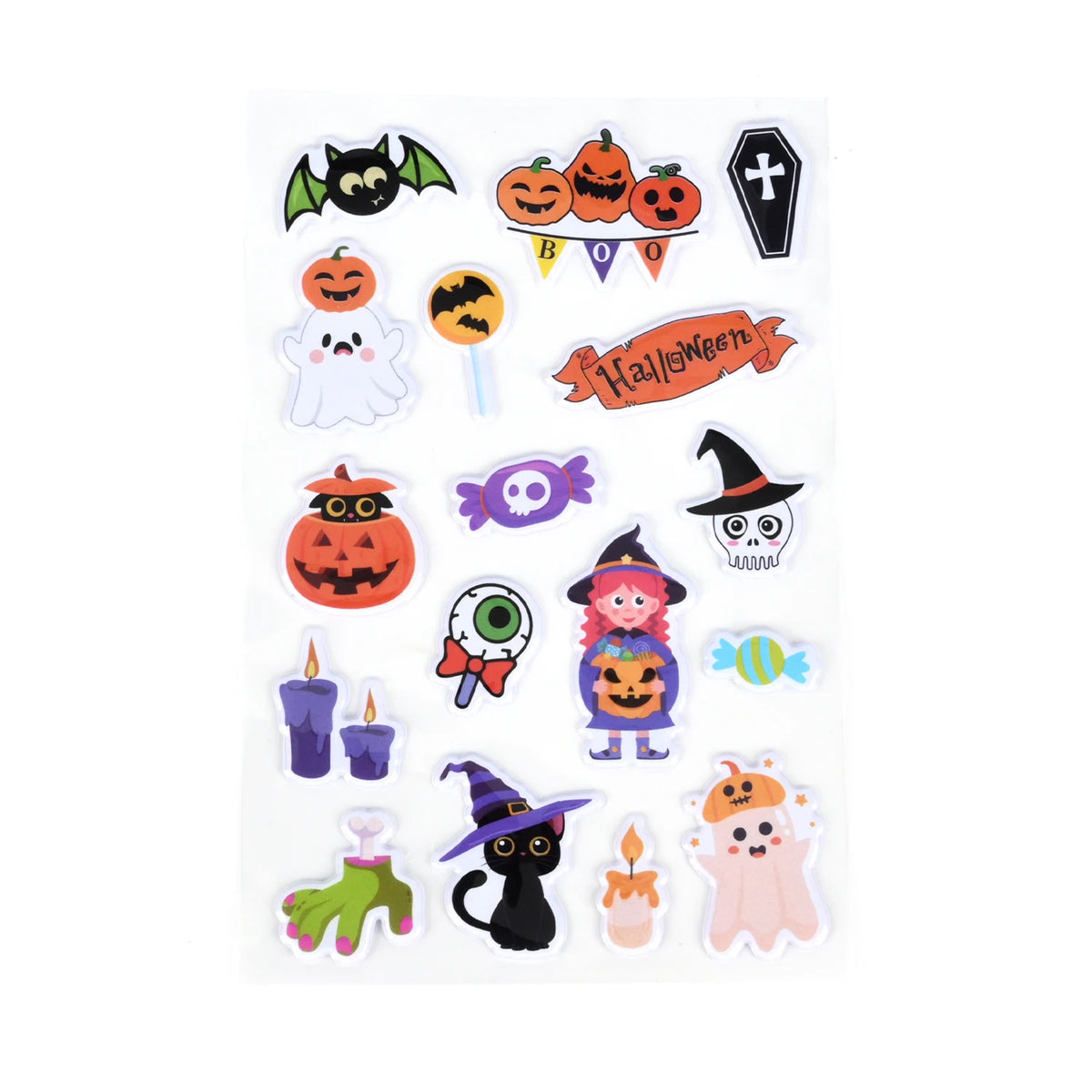 12 Pieces Per Pack Chinese Style Sticker Halloween UV Printed PVC Cartoon Home Decoration (Pack of 2)
