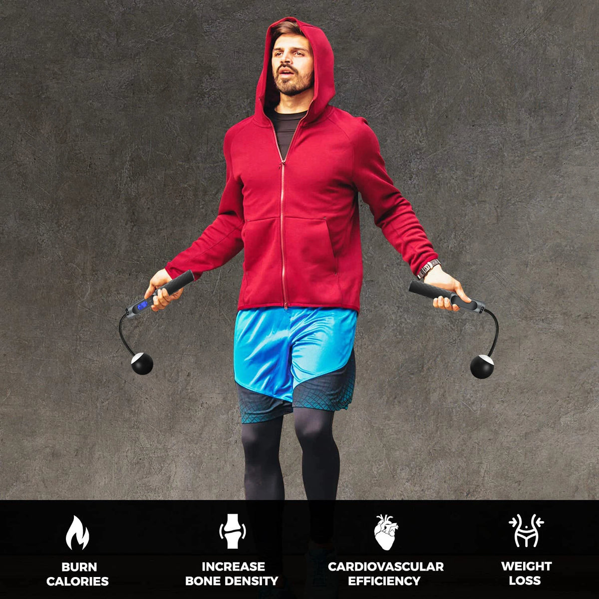 MacFit Adjustable Speed Fitness Training Skipping Weighted Smart Skip Jump Rope