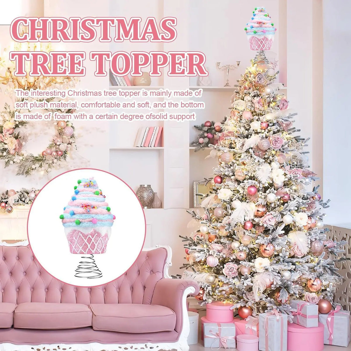 Pastel Dessert Christmas Tree Topper Christmas Decoration Cake Tree Topper