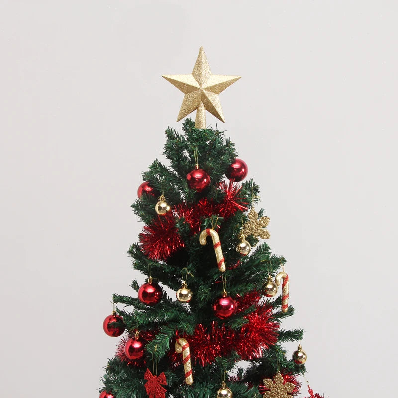 New Christmas Decorations Set PVC Tree with Top Star/Flake/Balls/Tinsel/Tree Skirt