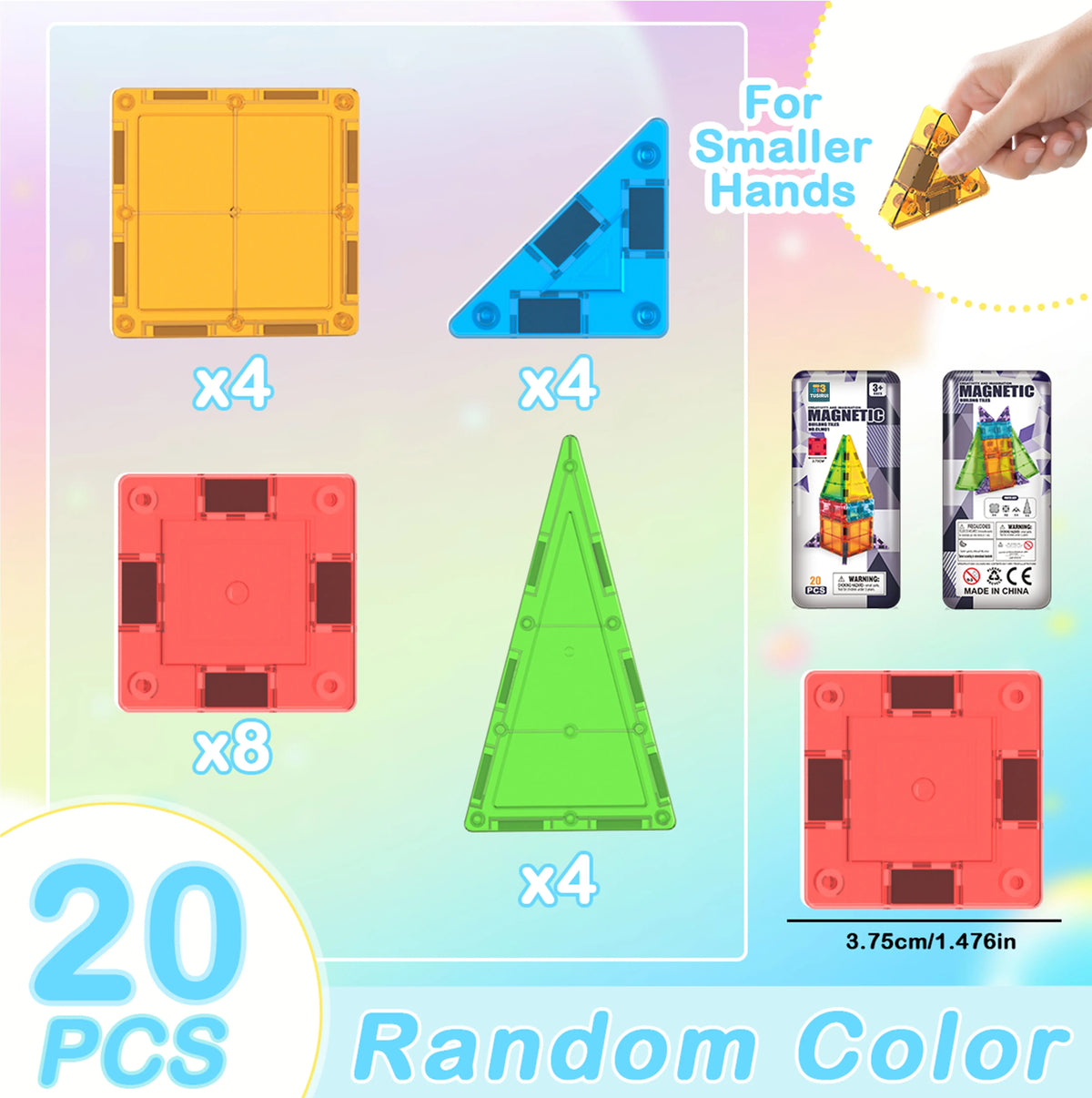 Magnetic Building Tiles Blocks STEM Montessori Educational DIY Construction Toys ABS