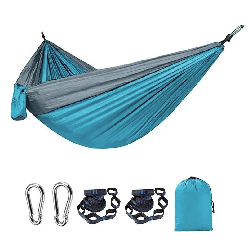 Portable Lightweight Single Wide Polyester Fabric Hammock Swing Camping Bed Durable