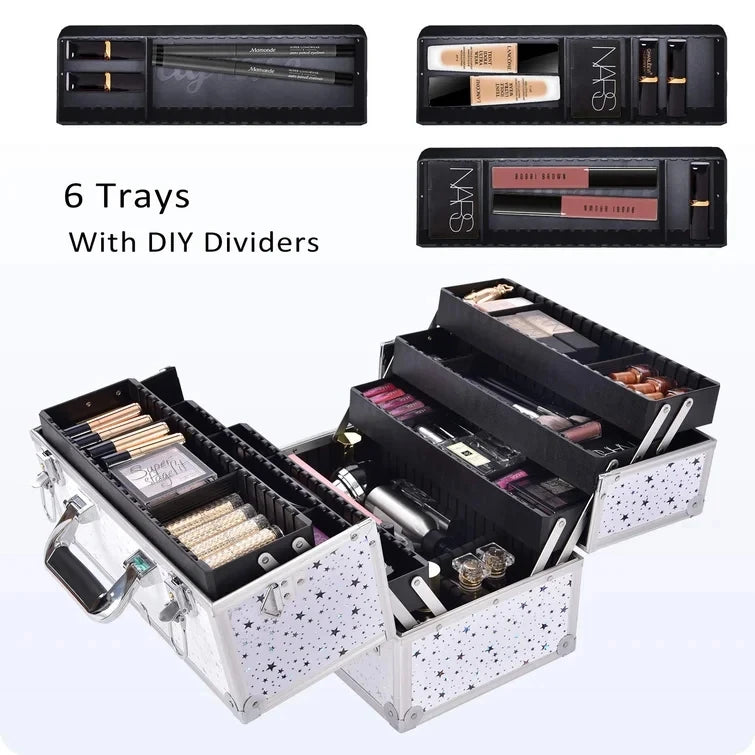 Beautify Make Up Organiser Professional Travel Cosmetic Vanity Case Lockable Makeup