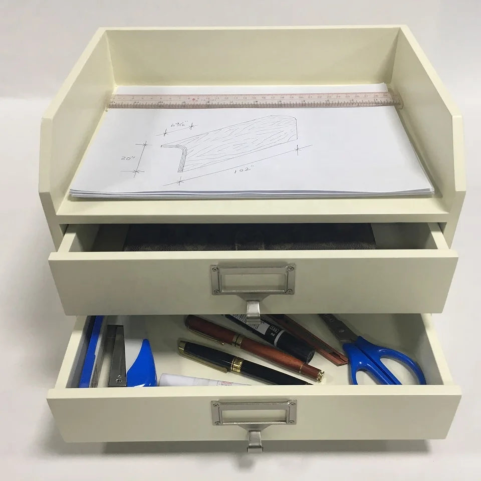 Wooden Desk Organizer Classic Wood Desktop Tabletop Sorter Shelf Rack Stationary Storage